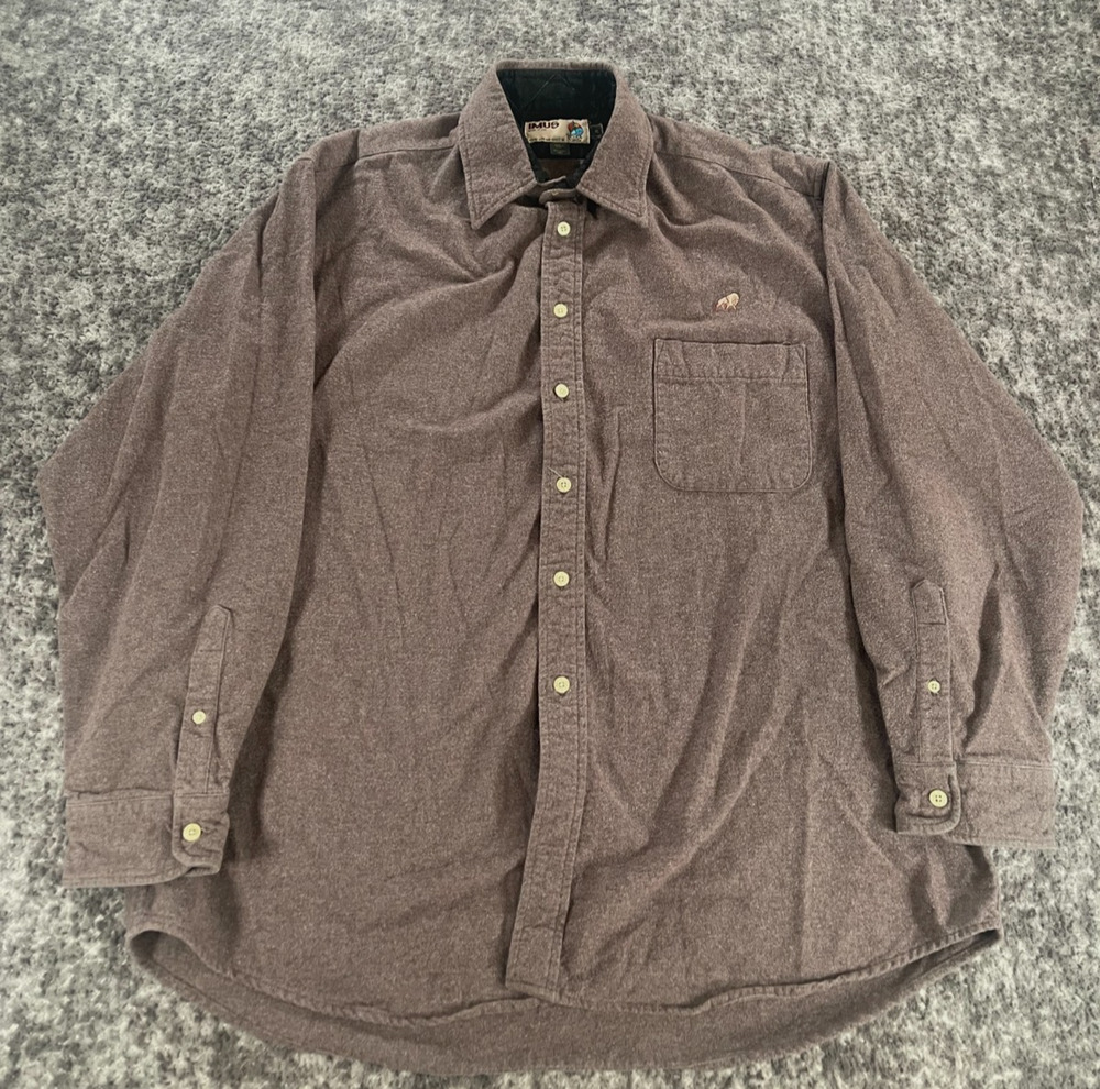 Vintage Imus Chamois Shirt Mens XL Brown Button Down Western Ranchwear USA Made